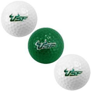   Florida Bulls Green White Three Pack of Golf Balls