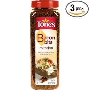 Tones Imitation Bacon Bits , 15 Ounce Packages (Pack of 3)
