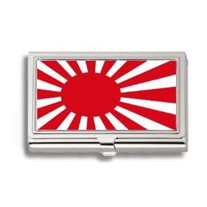  Japan Navy Rising Sun Flag Business Card Holder Metal Case 