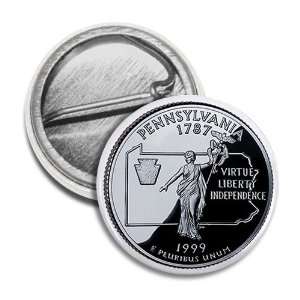   State Quarter Mint Image 1 inch Mini Pinback Button 