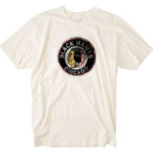   Blackhawks Old Time Hockey Cream Throwback T Shirt