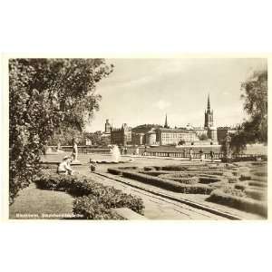   Vintage Postcard Town Hall Gardens   Stockholm Sweden 