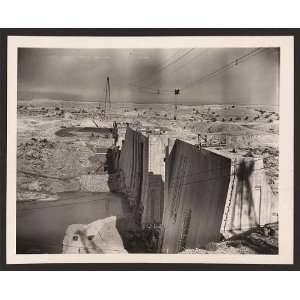Conchas Dam shoulders the sky,construction,NM,1938
