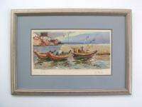 Original Oil Seascape Painting skiffs Zhang Xiaofan  