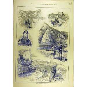  1884 Trout Fishing Dovedale Church Rock Ilam Print