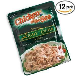 Chicken of the Sea Premium Light Tuna in Water, 5 Ounce Pouches (Pack 