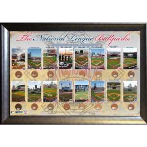Steiner Sports MLBNational League Ballparks Framed 20x32 Collage with 