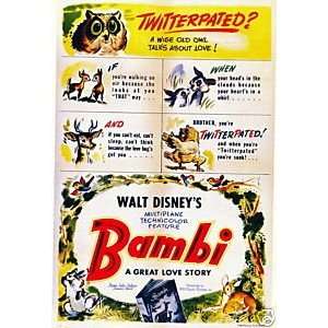  Bambi Movie Poster Postcard 