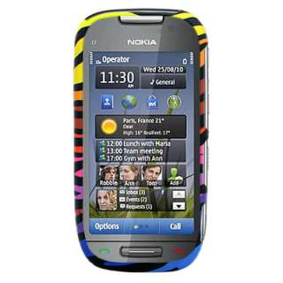 Rainbow Zebra Faceplate Case For Nokia Astound C7 00  