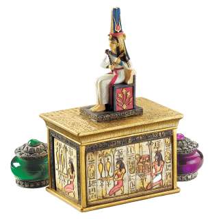 Queen Cleopatra Statue Sculpture Egyptian Treasure Jewelry Box 
