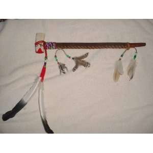  Native American Peace Pipe   20 1/2 in Long   Elk Horn 