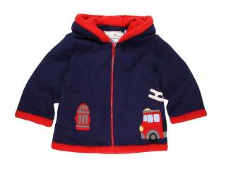 Widgeon Fleece Coat Jacket Polartec Boys Firetruck Fireman Kids Blue 