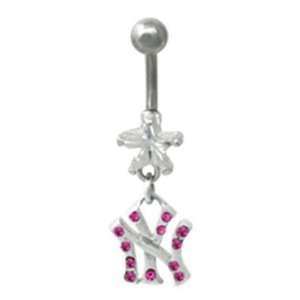  New York Yankees NY 316L Stainless Steel Belly Ring with 