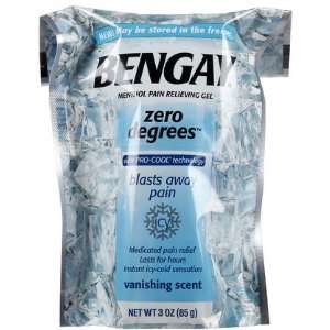 Bengay Menthol Pain Relieving Gel, Zero Degrees 3 oz (Quantity of 3)