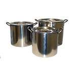 Excelsteel Set Of 3 Stainless Steel Stockpot With Lids