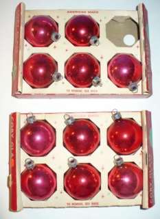 VINTAGE CHRISTMAS COBY GLASS CANDY RED ORNAMENTS  