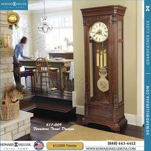   Miller 88 Traditional grandfather clock distressed cherryTrieste