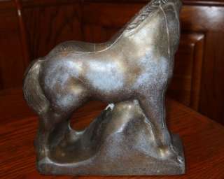 Vintage USALite Pony Mustang Horse Spelter Statue Topper NICE  