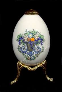 Lenox China AUTUMN Pattern Egg with Stand ~ Treasures Collection 1994 