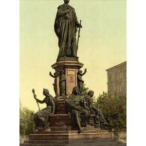 Vintage Travel Poster   Statue of King Maximilian II of Bavaria Munich 