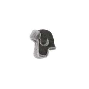  Faux Fur Knit Trapper Hat in Charcoal Toys & Games