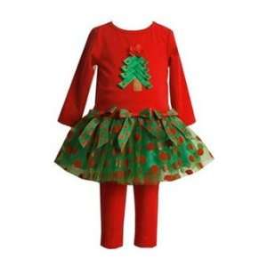  Red Christmas Tree Tutu with Pant Set (12 Month)   X17551 