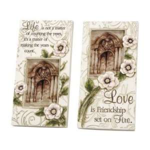Life Love Quote Frame 2 Asstd Polystone Sayings Carved Detai 5 1/4 X 1 