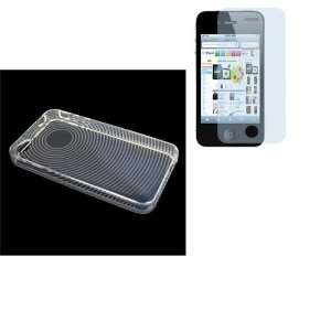 Transparent TPU Circle Protector Case+ Screen Protector for iPhone 4 