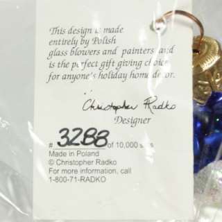 New Christopher Radko Rare Cook Book Santas 3288/10,000 Ornament 