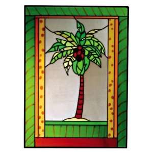  Palm Tree Vertical Art Glass Panel Wall Hanging Suncatcher 