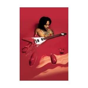   Posters Lenny Kravitz   Red Paint Poster   86x61cm