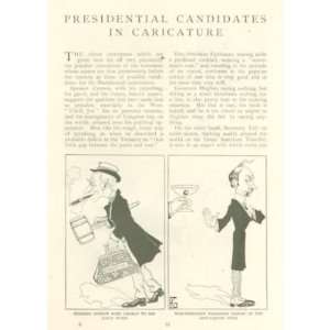  1908 Presidential Caricature Fairbanks Hughes Taft Folk 