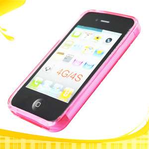 Soft Case For iPhone 4G Translucent Shocking Pink 9231  