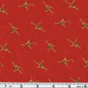  45 Wide Holly Jolly Trees Red/Lime Green Fabric By The 