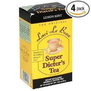 Laci Le Beau Dieters Tea, Lemon Mint, Tea Bags, 30 Count Box (Pack of 