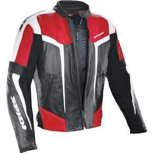  Spidi Sport S.R.L. Gara Leather Jacket , Color Black/Red 