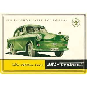  Trabant ANZ (Green) metal postcard / mini sign