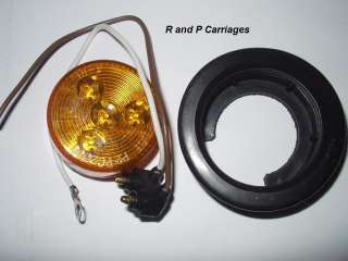 LED Light Truck Trailer 2 round amber w/plug Grommet  