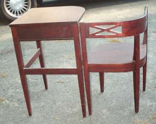 BEST Vintage Art Deco Mahogany HINGED Telephone Table Hidden Chair 