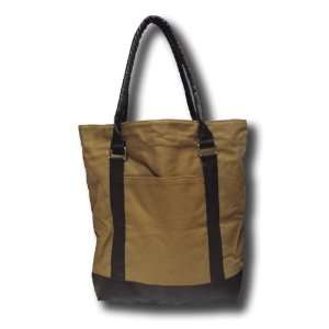  The Bag Factory Large Tote Beach Bag Brown Cotton 