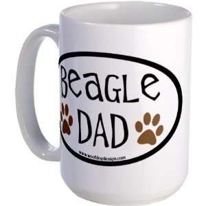  Beagle Dad Oval Pets Large Mug by  Everything 
