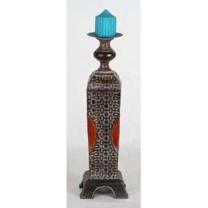  22 in. Textured Metal Candle Holder