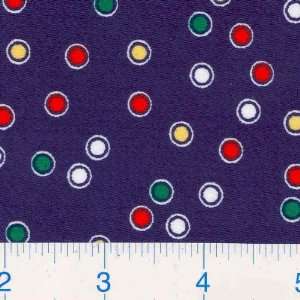  45 Wide Dotty Navy Fabric By The Yard Arts, Crafts 