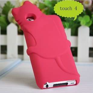 RED Cute Itouch Case For Apple Ipod Touch 4 4G KiKi Cute Cat Silicone 