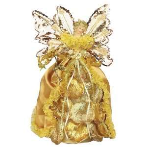  11.5 Beautiful Tree Topper Mantel Cabbage Angel   Gold 