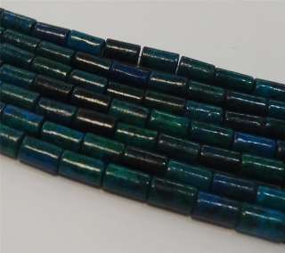 12mm Azurite Chrysocolla Column Gemstone Loose Beads 15  