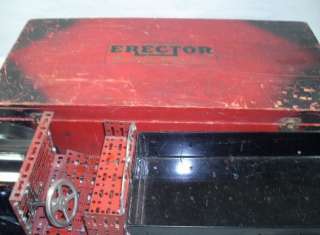Erector TRUCK set Wood box 7 1/2 7.5 1929 A. C. Gilbert Nice C105 