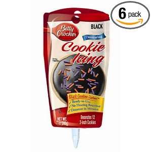 Betty Crocker Decorating Cookie Icing, Black, 7 Ounce Pouch (Pack of 6 