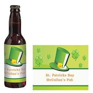  St. Patricks Day Hat Personalized Beer Bottle Labels 