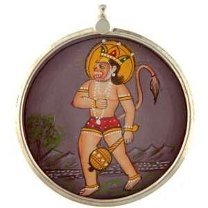  Lord Hanuman Pendant   Sterling Silver 